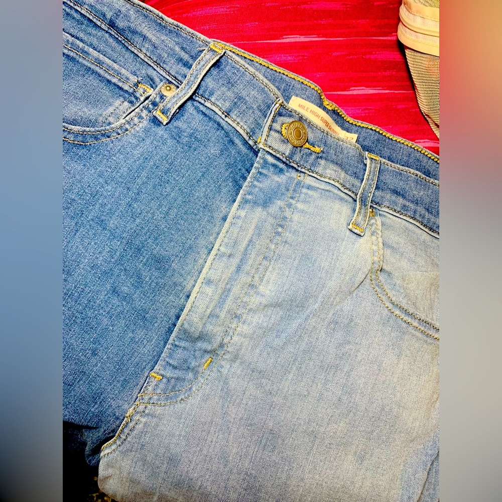 Mile High Super Skinny 32 High Waisted Two Toned Denim Jeans